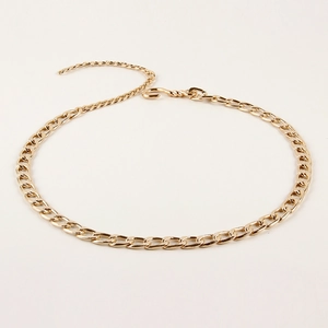 Cinturón de Cadena de Metal Dorado de Moda para Mujer Cadena de Eslabones Ajustable para Vestidos Trajes Accesorio