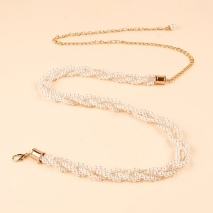 Elegante parelketting voor de taille met verstelbare gouden sluiting voor jurken