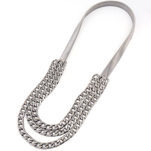 Ceinture de chaîne élastique à trois couches en argent pour robes de mode