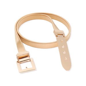 Elegante cintura a catena elastica in oro rosa con fibbia ad ardiglione quadrata lucida