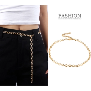 Chaîne de Taille en Métal Doré Mode pour Femmes Ceinture à Maillons Réglable Accessoire pour Robes Jeans Chaîne de Ventre Décorative