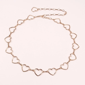 Chaîne de Taille en Métal Cœur Évidé pour Femme Réglable Or Rose Chaîne de Corps pour Robes Plage Fête Accessoires de Mode