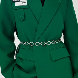 Ceinture Chaîne en Métal Élégante pour Femme Chaîne de Taille à Maillons Ovales Torsadés avec Pendentif Gland Réglable