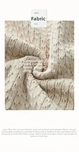 Detailed view of 100% cotton cable knit polo fabric with 285g weight texture