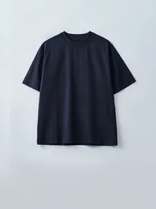 Classic loose fit short sleeve crew neck T-shirt in dark navy for casual summer wear