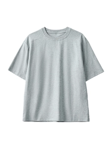 Men's loose fit crewneck T-shirt in light heather grey with soft cotton blend fabric