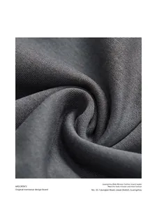 Deep grey knit fabric texture for men's long sleeve T-shirt with soft draping