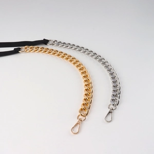 Classic gold and silver metal chain straps for handbags with lobster clasps for adjustment