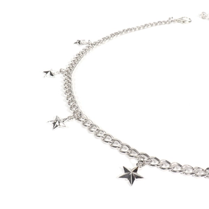 Silver star moon waist chain with chunky metal links and lobster clasp for beach wear