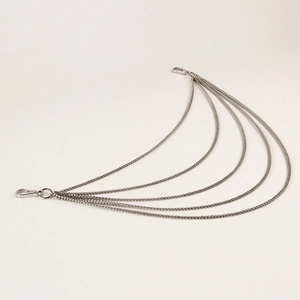 Punk silver multi-layer metal pants chain with five-tier chains and lobster clasps