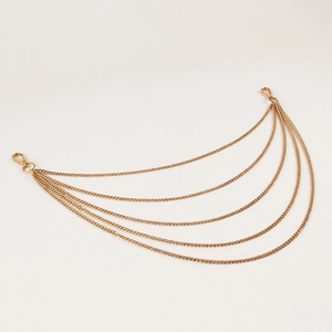 Five-layer punk gold waist chain for women and men featuring metal lobster clasps