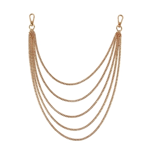 Five-layer gold punk waist chain with lobster clasps for trousers and accessories