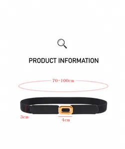 Detailansicht eines schwarzen elastischen Gürtels mit 3 cm Breite und 70-100 cm Länge