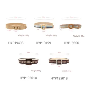 Spécifications des ceintures tressées extensibles avec boucles en bois et résine