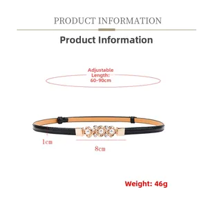Détails de la boucle en perles et strass sur une ceinture fine de 1cm pour robes élégantes