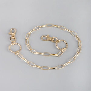 Chic gold-toned hollow link chain hip hop punk waist jewelry with lobster clasps