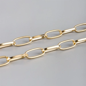 Chic gold hollow hip-hop waist chain for jeans with polished oval metallic link details