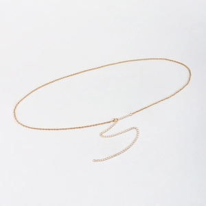 Catenina da vita minimalista in metallo dorato per donna con chiusura a moschettone