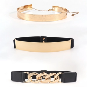 Women Corset Belt Set Metal Sequin Waist Chain Mirror Surface Elastic Waistband Punk Chunky Chain Fashion Accessory
