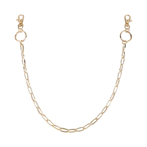 Hip-hop style gold hollow metal waist chain with lobster clasps for jeans and bags
