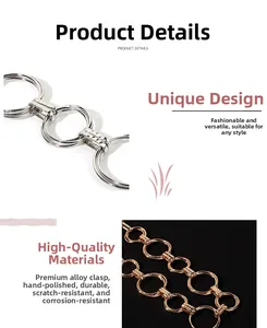 Detailed close-up of polished gold and silver alloy links showing durable craftsmanship