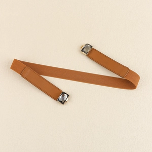 Ceinture élastique chameau élégante avec strass et boucle dorée pour robes de mariée