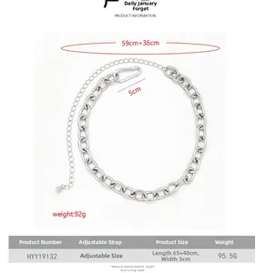 Size chart showing adjustable metal waist chain dimensions 65+40cm and 95.5g weight detail