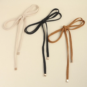 Women Woven Waist Rope Belt Braided Linen Dress Decorative Belt With Metal Aglets Versatile Knotted Waist Chain Accessories