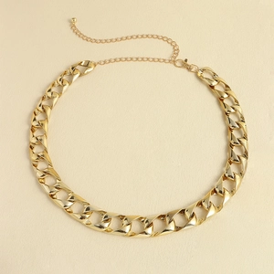 Punk Grobe Kette Taillengürtel Für Damen Herren Acryl Kunststoff Gold Silber Körperkette Verstellbar Hip Hop Denim Zubehör