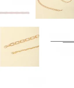 Détail de la ceinture chaîne dorée réglable à maillons rectangulaires évidés et fermoir