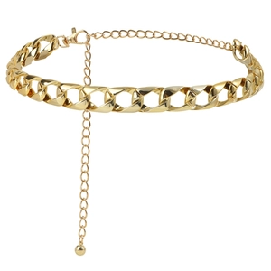 Goldene Acryl-Gliederkette Taillengürtel mit verstellbarem Karabinerverschluss und Kugel