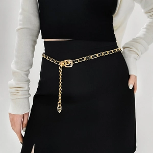 Mode Metall Ketten Gürtel Für Damen Luxuriöse Geflochtene Kunstleder Taillenkette Mit Herzanhänger Verstellbares Kleid Accessoire