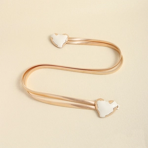 Chic gold spring waist chain with heart-shaped buckle for elegant dress and shirts