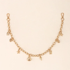 Chaîne de Pantalon en Métal Punk Avec Pendentifs Coquillage Étoile de Mer Tortue Or Hip Hop Chaîne Décorative pour Jeans Bijoux de Taille de Plage