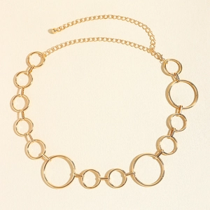 Polierter goldener Metall-Ketten-Gürtel mit verstellbaren Ringen für Kleider