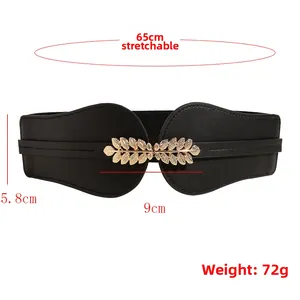 Tabella taglie dettagliata della cintura elastica da donna con fibbia a foglia dorata