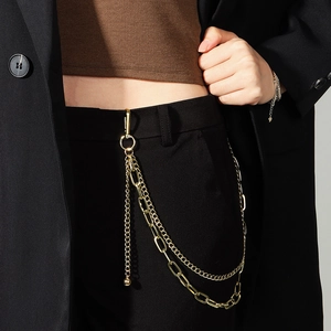 Retro Punk Multi Layer Waist Chain Hip Hop Pants Chain For Women Men Gold Silver Alloy Ocean Shell Starfish Belt Chain
