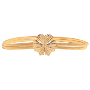 Ceinture de taille double en métal doré avec boucle florale polie pour robes et manteaux chic