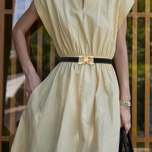 Women Elastic Waist Belt Minimalist Interlocking Metal Buckle Corset Belt For Dresses Versatile Fashion Stretch Waistband