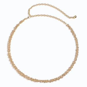 Detailansicht der goldenen Perlen-Metall-Taillenkette mit verstellbarem Karabinerverschluss