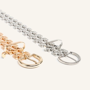 Minimalistischer Metallgürtel im Fischschuppen-Design für Kleider in Gold und Silber