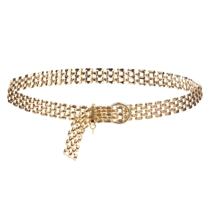 Eleganter dreilagiger goldener Metall-Kettengürtel mit poliertem Gliederdesign