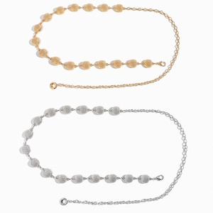 Minimalist gold and silver circle link waist chains for dresses with adjustable lobster clasp