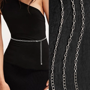 Cintura Sexy con Catena in Metallo per Donna Catena a Maglie in Argento Regolabile Minimalista Accessori Moda Hip Hop per Abiti