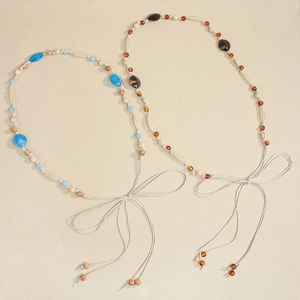 Cadena de cintura trenzada bohemia con cuentas de colores para vestido étnico mujer