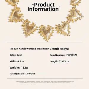 Detail view of gold heart waist chain belt with hammered texture and 6.5cm width
