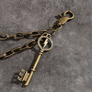 Chaîne de taille punk rétro double couche avec pendentif étoile et clé de foudre