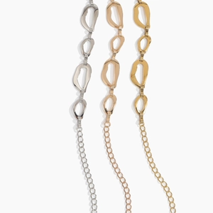 Minimalist metallic layered waist chain belt available in silver, rose gold and gold finishes