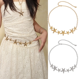 Bohemian Starfish Waist Chain For Women Sexy Beach Bikini Body Chain Gold Silver Zinc Alloy Metal Sea Star Belt Jewelry