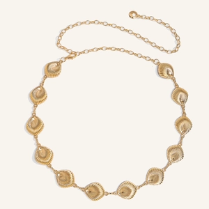 Golden starfish shell metal chain belt for summer beach dresses and stylish body jewelry